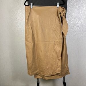The Drop Faux Leather Elegant Tan Women's Skirt Size L
